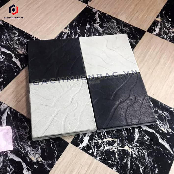Gạch bê tông giả đá màu ghi và trắng