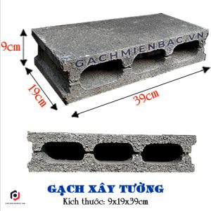 Gạch block xây tường 9x19x39