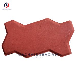 Gạch con sâu lát vỉa hè tự chèn màu đỏ