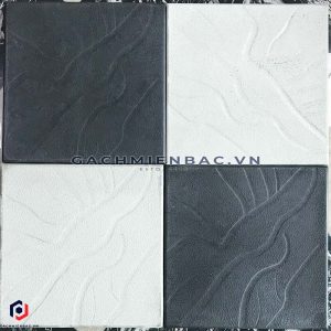 Gạch lát vỉa hè giả đá màu ghi và trắng