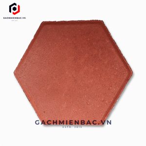 Gạch lục giác lát vỉa hè tự chèn màu đỏ
