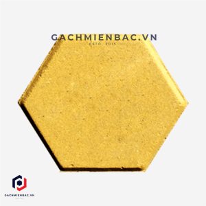 Gạch lục giác lát vỉa hè tự chèn màu vàng