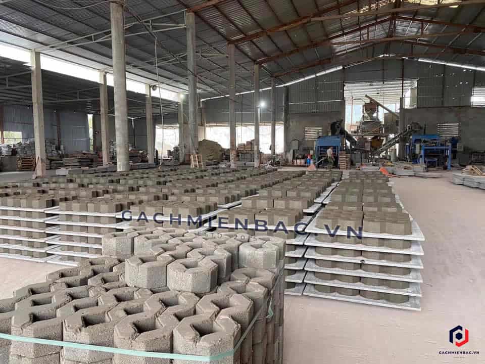 Gạch lỗ trồng cỏ tại nhà máy gạch Miền Bắc